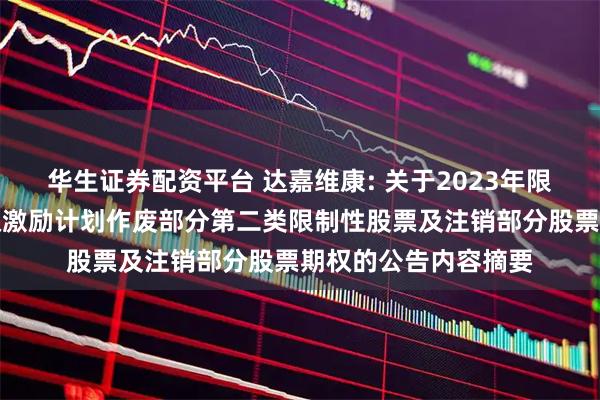 华生证券配资平台 达嘉维康: 关于2023年限制性股票与股票期权激励计划作废部分第二类限制性股票及注销部分股票期权的公告内容摘要